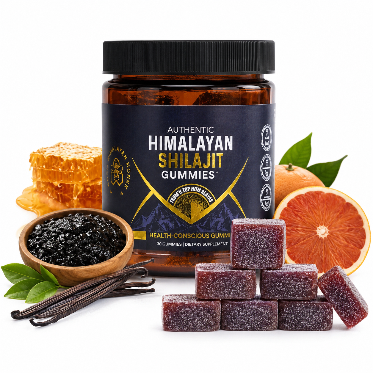 Gummies de Shilajit de l’Himalaya – Énergie, vitalité et performance naturelle Formule Premium