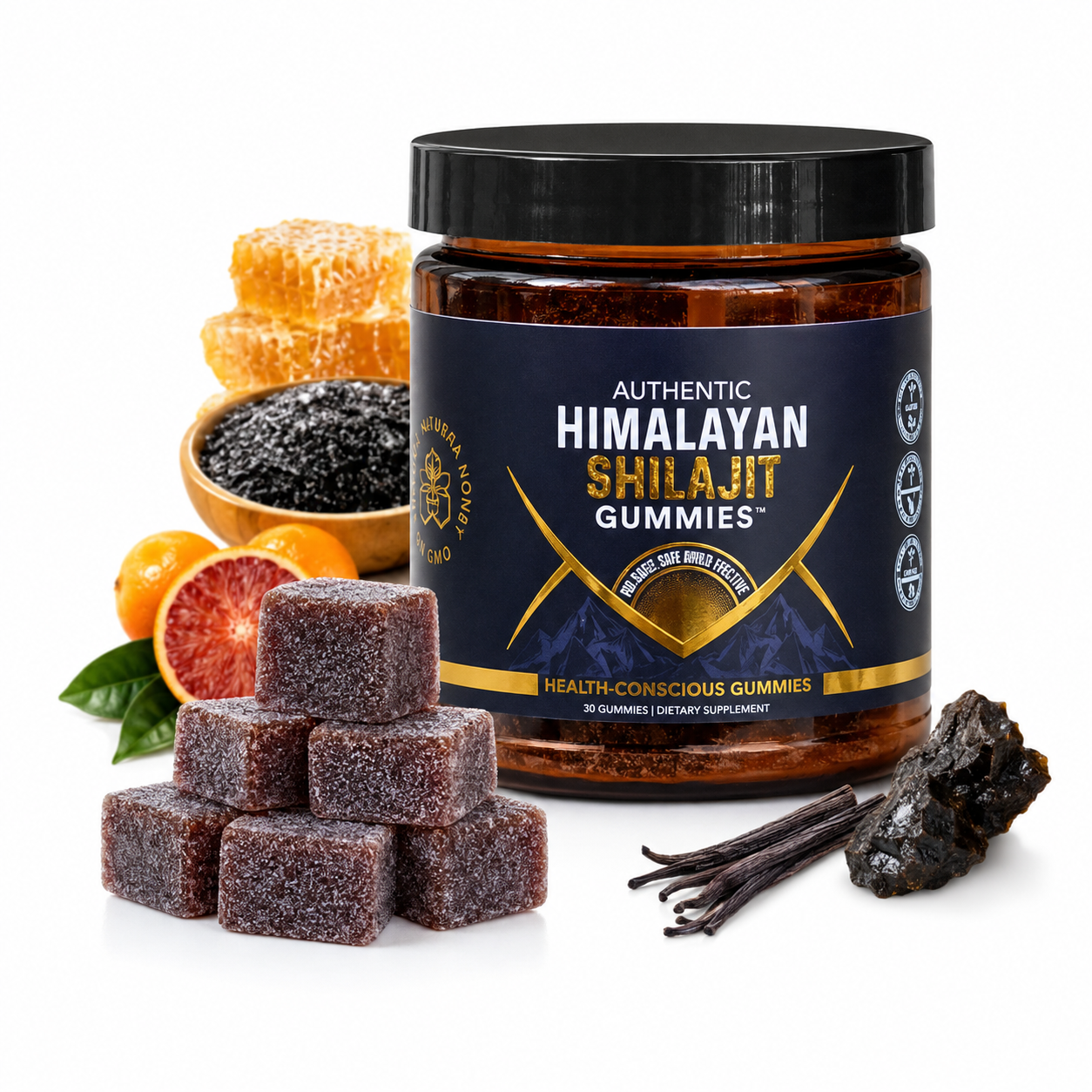 Gummies de Shilajit de l’Himalaya – Énergie, vitalité et performance naturelle Formule Premium